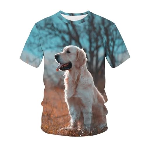 MERVOS Niedliches Hundemuster T-Shirt Jungen Mädchen lässigen Rundhalsausschnitt Kurze Ärmel Kleidung Dekoration von MERVOS