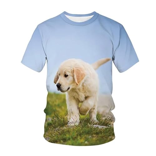 MERVOS Niedliches Hundemuster T-Shirt Jungen Mädchen lässiger Rundhalsausschnitt Kurze Ärmel Kleidung Dekoration von MERVOS