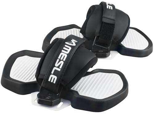 MESLE Wake- & Kiteboardbindung ProGrip 2, One-Size Universalgröße, Sandalen Straps für Wakeboard Kiteboard, schwarz Weiss von Mesle