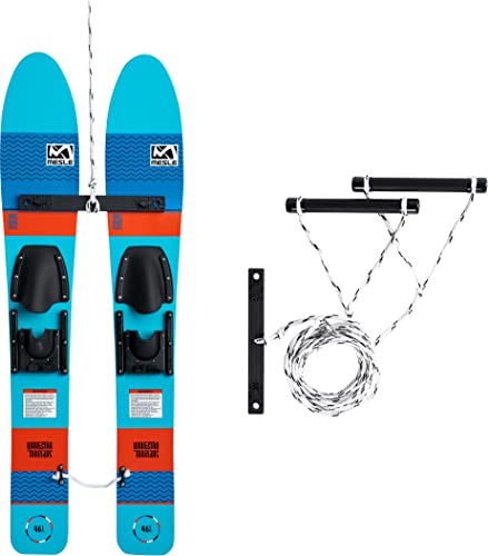 Mesle Wasser-Ski Wake Star 118 cm, Kinder Trainer-Ski bis 45 kg Körpergweicht, Set mit Leine und Trainer Bar von Mesle