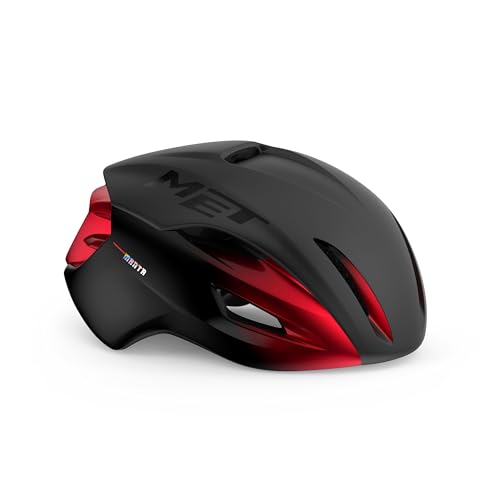 MET Sport Helm Manta MIPS Helmet, Schwarz/Rot (Mehrfarbig), S von MET