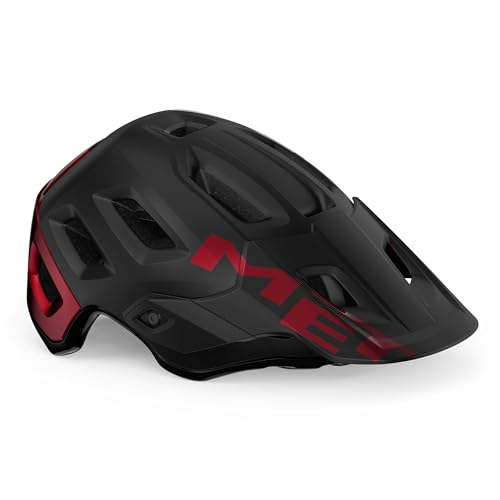 MET Sport Helm Roam MIPS Metall glänzend Helmet, Schwarz/Rot (Mehrfarbig), S von MET