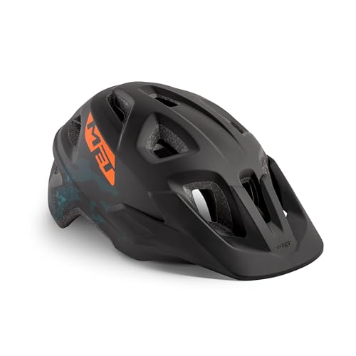 Met ELDAR Fahrradhelm Schwarz Orange M(52-57) Unisex Erwachsene Mehrfarbig von MET
