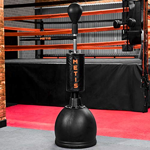 METIS 3in1 Verstellbarer Punching Ball | Boxing Ball, Dreharm & Boxbag | Freistehender Box Ball | Punchingball Erwachsene | Punchingball Kinder | MMA/Kampfsport/Boxen | Speedball Boxen | Reflex Ball von METIS