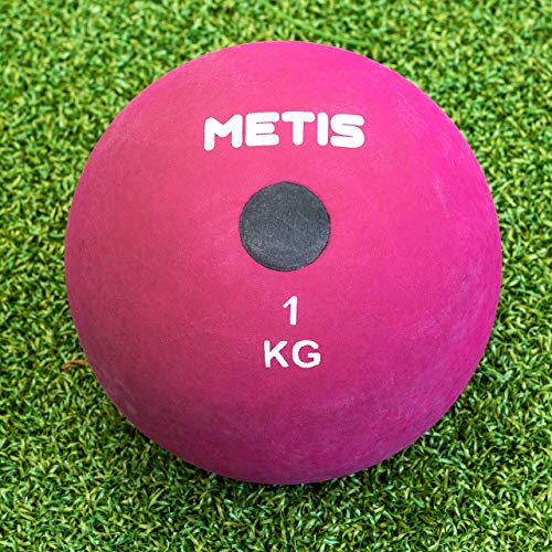 METIS Indoor/Outdoor Gummi Kugelstossen [5 Gewichte erhältlich] | Kugelstossen Kugel für Leichtathletik | Gummi Kugel für Training für Hochleistungssport (1,5 kg, 1x Kugel) von METIS