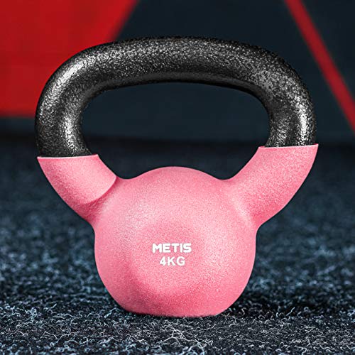 METIS Neopren Kettlebell - von 4kg bis zu 20kg | Training für Zuhause & Fitness verbessern | Gewichte Werden separat verkauft oder als komplettes Set (4kg) von METIS