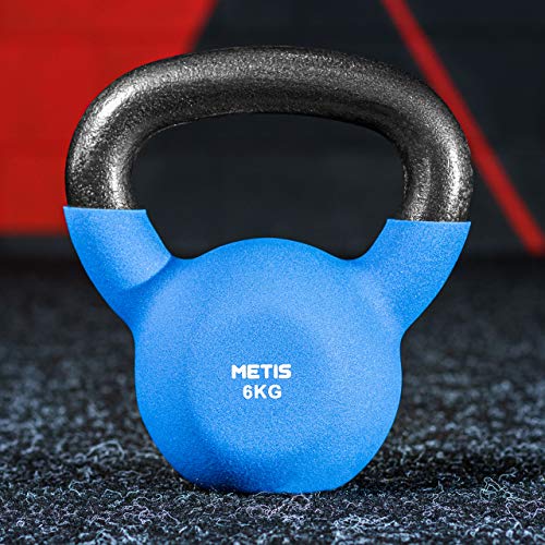 METIS Neopren Kettlebell - von 4kg bis zu 20kg | Training für Zuhause & Fitness verbessern | Gewichte Werden separat verkauft oder als komplettes Set (6kg) von METIS