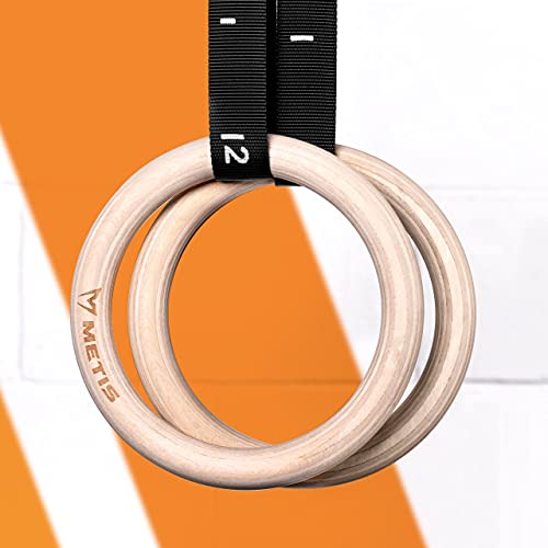 METIS Turnringe Holz (Paar) - Gymnastik Ringe für Calisthenics & Crossfit | Ringe Turnen Paar für zu Hause Fitnessausrüstung | olympische Ringe Große von METIS