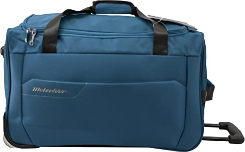 METZELDER Reisetasche Trolley mit Rollen Runner Koffer weich Trend, Blau (Blue), Taille Moyenne (soute)_63x32x34cm_63L_2,5kg, Reisetasche von METZELDER