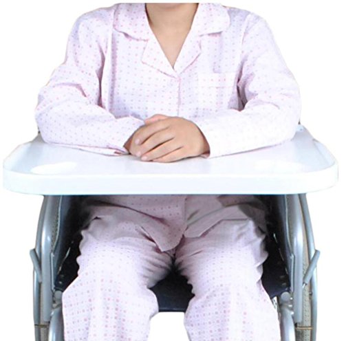 MEYLEE Universal Typ Patienten Rollstuhl ABS Kunststoff Stahl Tischplatte/Tisch Mahlzeit Tisch Zubehör/Weiß, 58 × 4,5 × 62,5 cm von MEYLEE