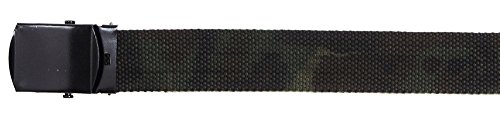 MFH Gürtel mit Metallschloß Koppel Stoffgürtel Länge bis 130 cm verstellbar Breite: 3 cm viele Farben (Woodland) von MFH