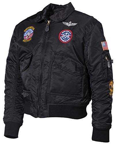 MFH US Kinder-Pilotenjacke, CWU, mit Fliegerabzeichen (schwarz, XL) von MFH