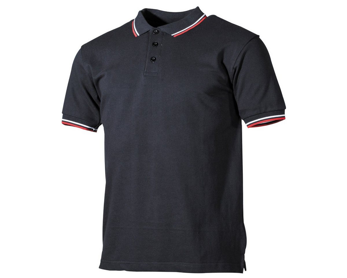 MFH Poloshirt MFH Poloshirt, rot-weiße Streifen, mit Knopfleiste, schwarz von MFH