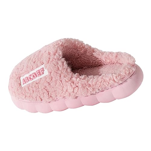 Hausschuhe Damen Winter Slides Kuschel Hüttenschuhe Dicke Sohle Gästehausschuhe Platzsparend rutschfest Plüsch Herbst Slippers Praktische Gästeschuhe Flache Schlappen Monatliche Schuhe Draußen von MGSFGlk