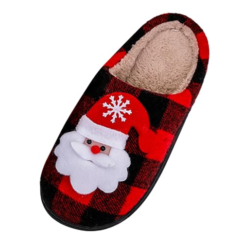 Weihnachtspantoffeln Damen Winter Gästehausschuhe Kuschel Gästeschuhe Platzsparend Pantoffeln Geschlossen Einwegslipper Leichte Baumwollhausschuhe Praktische Hüttenschuhe Flauschige Damenslipper von MGSFGlk