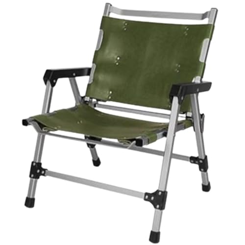 MHLWAN Klappbare Campingstühle, tragbare Picknickstühle, Aluminium-Stuhlgestell, Outdoor-Stuhl, Sitzbezug aus Leder oder Stoff, wählen Sie kompakt (grünes Leder) ziyu von MHLWAN