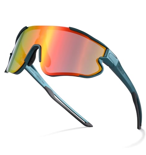 MIAROZ Sportbrille,Fahrradbrille für Herren und Damen,TR90 Polarisierte Sonnenbrille mit UV400 Schutz,zum Fahren Angeln Glof Baseball Laufen (Orange) von MIAROZ