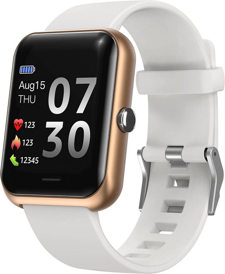 MICGIGI Smartwatch (1,3 Zoll, Andriod iOS), Großbildschirm Fitness Uhr Pulsuhren Fitness Tracker mit 8 Sportmodi von MICGIGI