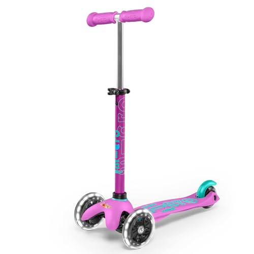 Micro Scooter | Mini Micro Deluxe-LED-Kinderroller | Lenker verstellbar | Leuchtrollen | 2–5 Jahre | Jungen & Mädchen | Lavendel von MICRO
