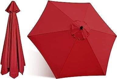 MIDUOLAI Deckt Ersatz Regenschirm -Baldachin Ab, FüR 9ft 6/8 RippenhäNge -Offset Cantilever Market, Terrassenschatten Im Freien In Taupe -Rippen,E,2.7m6Arms von MIDUOLAI