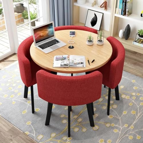 MIDUOLAI Esstisch Set FüR 4 StüHle, Moderner Esstisch Und Couchtisch Und 1table Und 4 Stuhl Stuhl Set FüR Das Wohnzimmer Der KüChenlounge,41 von MIDUOLAI