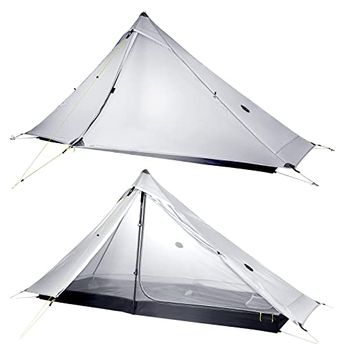 MIER LANSHAN PRO Ultraleichte Zelte für Camping 1 Person Rucksackreisen Zelte One People 3 Season Zelt, Grau von MIER