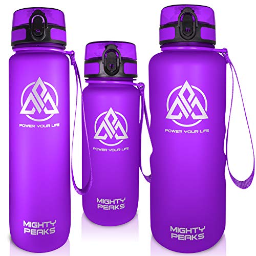 MIGHTY PEAKS Tritan XL Sport-Trinkflasche Kinder 1.5 l-Fruchteinsatz, Fruchtsieb Trink-Flasche mit Früchtebehälter-BPA frei 1.5l 1500ml 1.5 Liter lila violett-Wasserflasche 1,5l von MIGHTY PEAKS