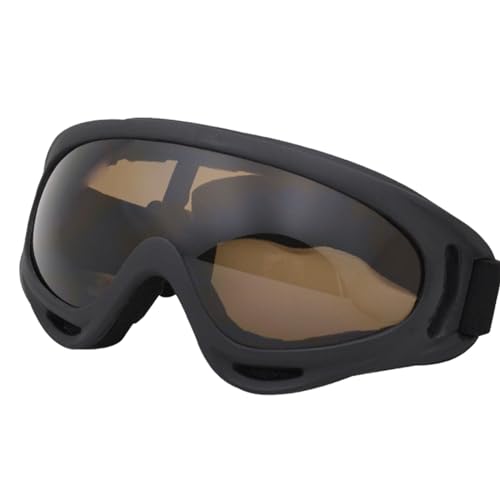 MIGIFTDY Outdoor-Schutzbrillen, Fahrradbrille Winddicht Winddichte Gläser UV-Schutz Goggle Sportbrille für Skifahren Motorrad Fahrrad Skaten, Unisex (hellbraun) von MIGIFTDY