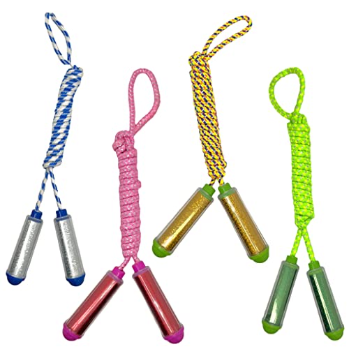 4-teiliges Set Springseile in bunten Farben, Jump Rope Skipping Seil mit Kunststoffgriffen, Seilspringen für Jungen und Mädchen Erwachsene Fitness von MIJOMA