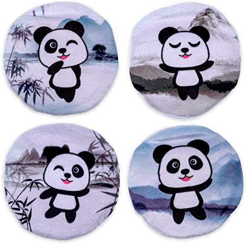 Handwärmer Taschenwärmer Sets Fingerwärmer, gegen kalte Hände im Winter (4er Set Panda mit Fleecehülle) von MIJOMA
