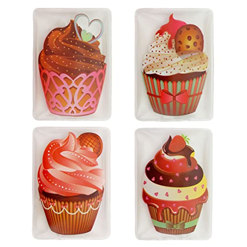 MIJOMA Handwärmer Taschenwärmer Sets Fingerwärmer, gegen kalte Hände im Winter (4er Set Schokoladige Cupcakes) von MIJOMA