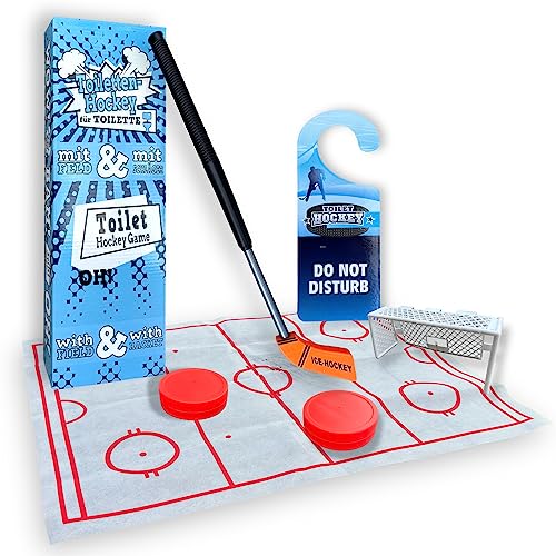 MIJOMA Toilettenspiel Toiletten-Eishockey WC-Spiel Klospiel für die Toilette Badezimmerspiel Männergeschenk von MIJOMA
