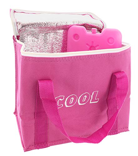MIK funshopping 7,5L Kühltasche mit Kühlakku, Thermotasche Cooler Bag Lunchtasche Picknicktasche isoliert, faltbar, für Lebensmitteltransport (Pink) von MIK funshopping