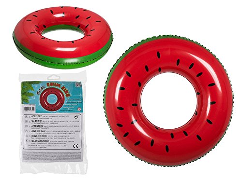 OOTB Aufblasbarer Schwimmring, Wassermelone, grün, rot, One Size von MIK funshopping