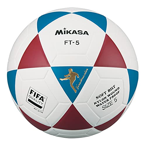 MIKASA FT5 FQ BR, Fußball, Unisex, Erwachsene, Weiß/Hellblau/Rot, 5 von Mikasa