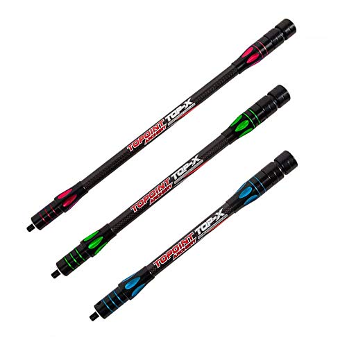 MILAEM Bogenschießen Bogen Stabilisator Balance Bar 10 Zoll 12 Zoll 15 Zoll Seitenstange Carbon Stabilisator Dämpfer Stoßdämpfer für Compoundbogen Recurve Bogen (Blau, 10") von MILAEM