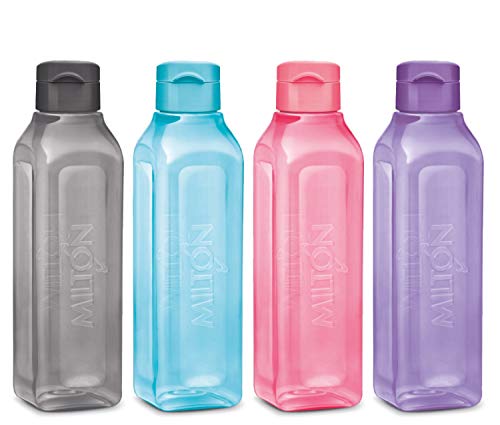 MILTON Sport-Trinkflasche, quadratisch, Saftbox, ideal für Säfte, Milch, Smoothies, Kunststoff, weite Öffnung, auslaufsicher, BPA-frei, (900 ml) von MILTON