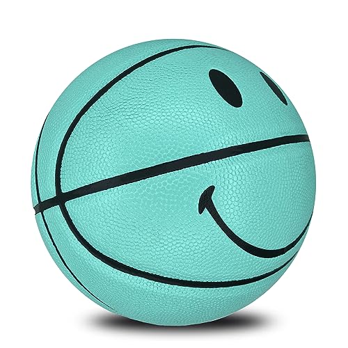 MINDCOLLISION 5/6/7 Smile Basketball, PU -Basketball für Frauen, gutes Dribbeln und Schießgefühl, Geburtstagsgeschenk, geeignet für den Gebrauch in Innen- und Außenbereich.,Grün,No.6 von MINDCOLLISION