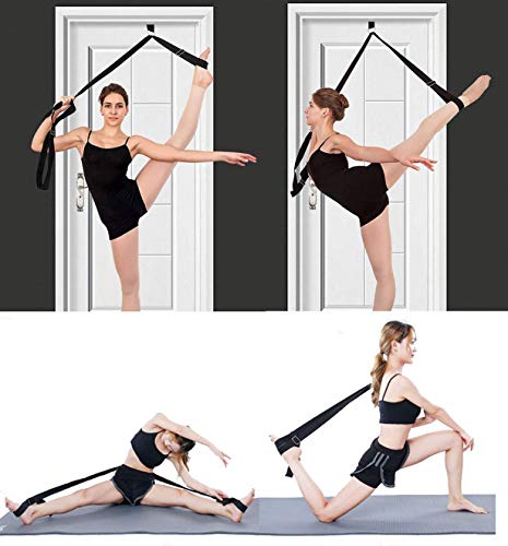 MINGZJ Streching Beinspreizer, Einfache Installation an der Tür Yoga-Gürtel,Dehnungsband für Ballett,Tanzen und Gymnastik Taekwondo (Schwarz) von MINGZJ