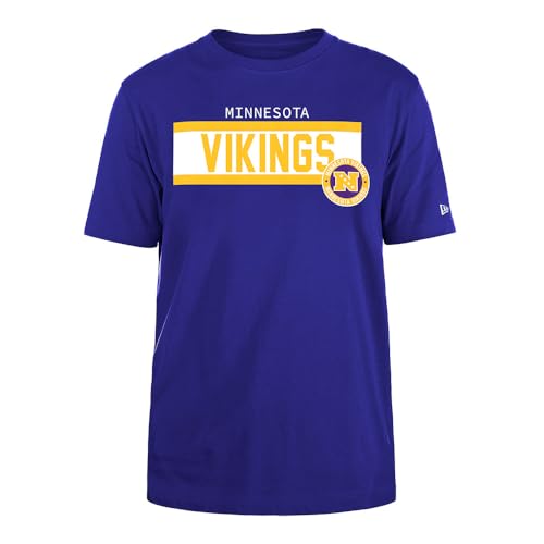 MINNESOTA VIKINGS Unisex NFL Regular High Density Ink Screenprint Front Graphic Original Team Color T-Shirt, Lila, S EU von Minnesota Vikings