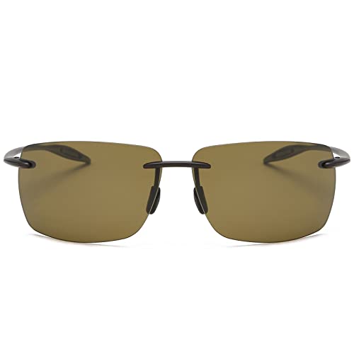 Polarisierte Sport-Sonnenbrille für Männer und Frauen Fahren Radfahren Laufen Angeln Golf 100% UV-Schutz Randlose Sonnenbrille Mode Unisex Shades Retro-Brille Anti-Glare Classic Mirror Lens Eyewear von MIRYEA