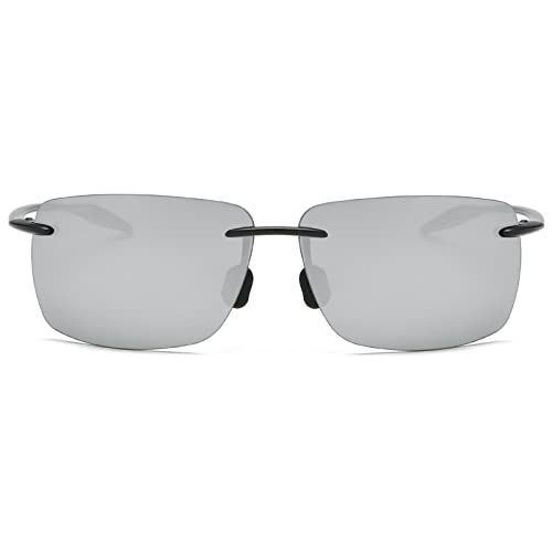 Polarisierte Sport-Sonnenbrille für Männer und Frauen Fahren Radfahren Laufen Angeln Golf 100% UV-Schutz Randlose Sonnenbrille Mode Unisex Shades Retro-Brille Anti-Glare Classic Mirror Lens Eyewear von MIRYEA