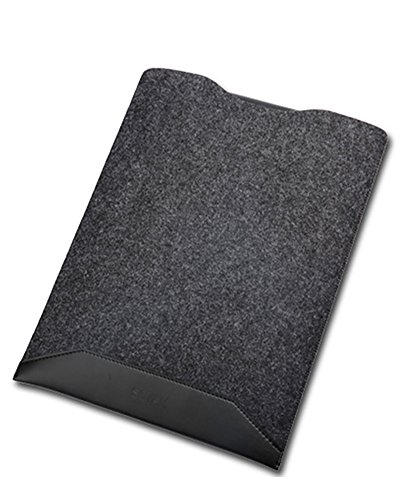 Filz&PU Leder Sleeve Case Hülle Tache Ultrabook Laptop Tasche für MacBook Air & MacBook Pro 13,3 Zoll/MacBook Pro Retina 13 Zoll Hülle mit Geschütztes Inneres und Externes Mousepad Schwarz von MISSMAO
