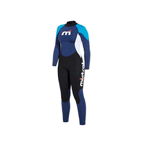 MISTRAL Damen Wetsuits 4/3 GBS Full Suit, Blau-Weiß-Schwarz, S, 501200999 von MISTRAL