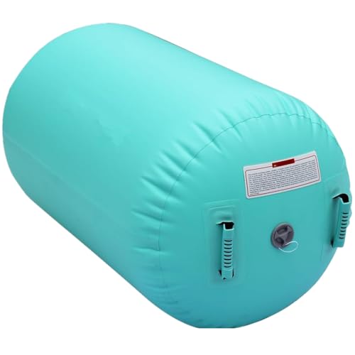 Air Roll Aufblasbare Air Barrel, Air Rolle Turnen Airtrack Rolle Gymnastik Roller Barrel Gym Luft Rollen für Gymnastikmatte Tumbling Matte Yoga Trainingsmatte (Mintgrün, 120 x 90 cm) von MITGREN