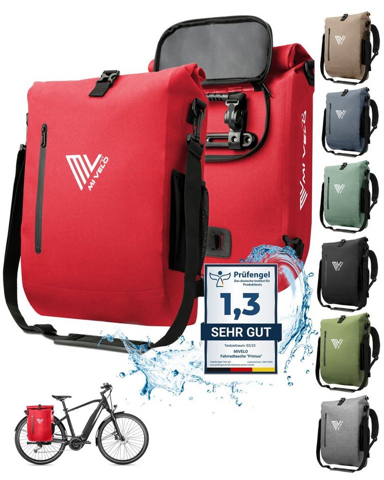 MIVELO Fahrradtasche 3in1 Gepäckträgertasche, Rucksack für Fahrrad Gepäckträger wasserdicht von MIVELO