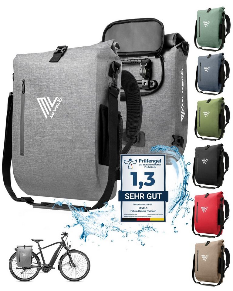 MIVELO Fahrradtasche 3in1 Gepäckträgertasche, Rucksack für Fahrrad Gepäckträger wasserdicht von MIVELO