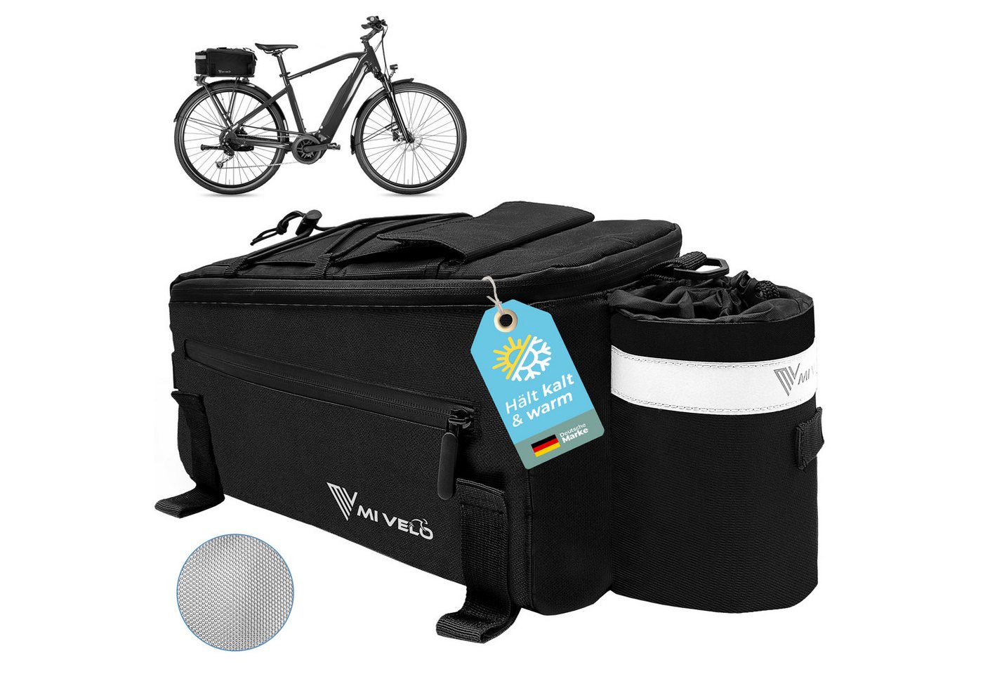 MIVELO Fahrradtasche Gepäckträgertasche für Fahrrad Kühltasche isoliert 10L von MIVELO