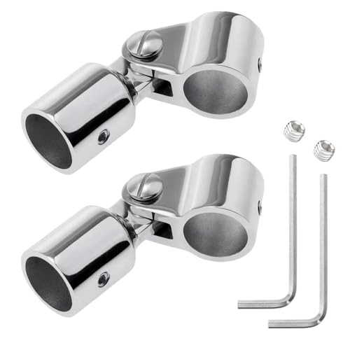MIYIMORE Bimini Top Hardware, 2 Paar Endkappen und Backenschieber, 316 Edelstahl, Bootsüberdachung, Ersatzteile, passend für 2,2 cm Rundrohr von MIYIMORE