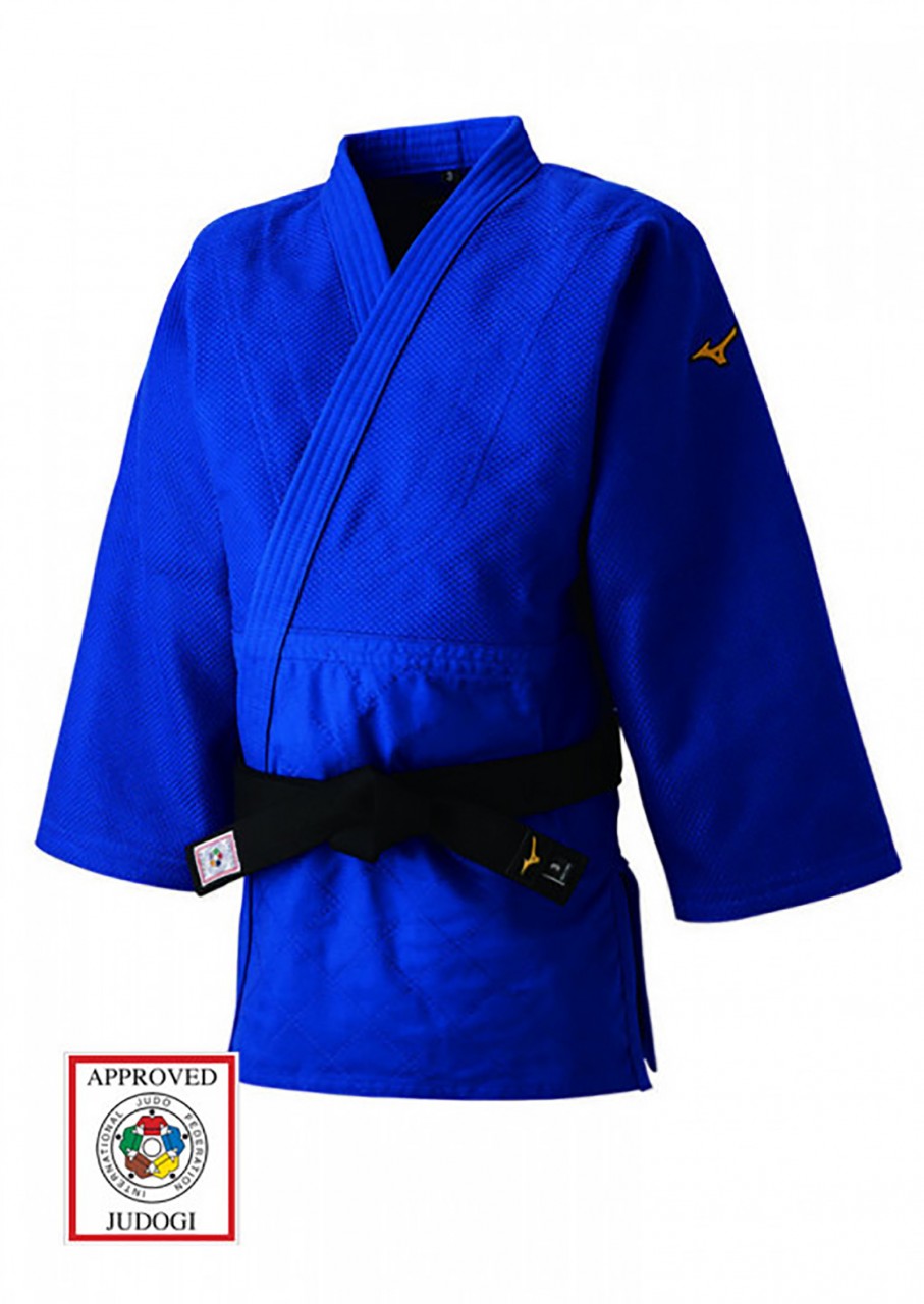 MIZUNO JUDO JACKE, MIZUNO YUSHO, MADE IN JAPAN, IJF, 750 G. BLAU von MIZUNO